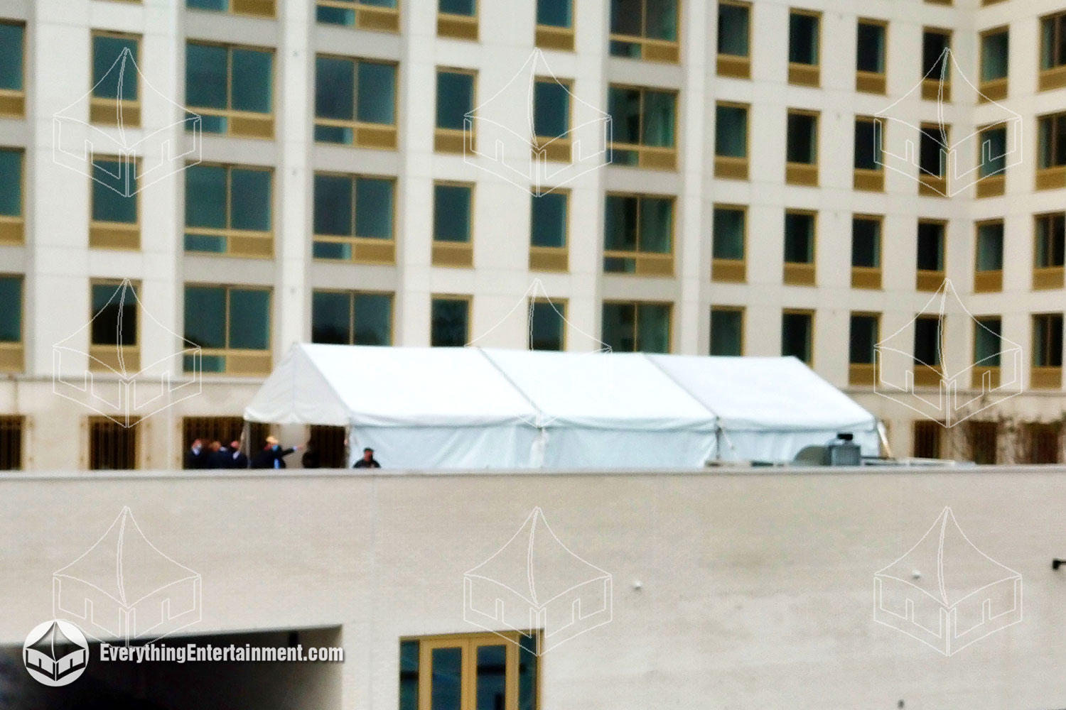 20x45 tent installed on Queens terrace