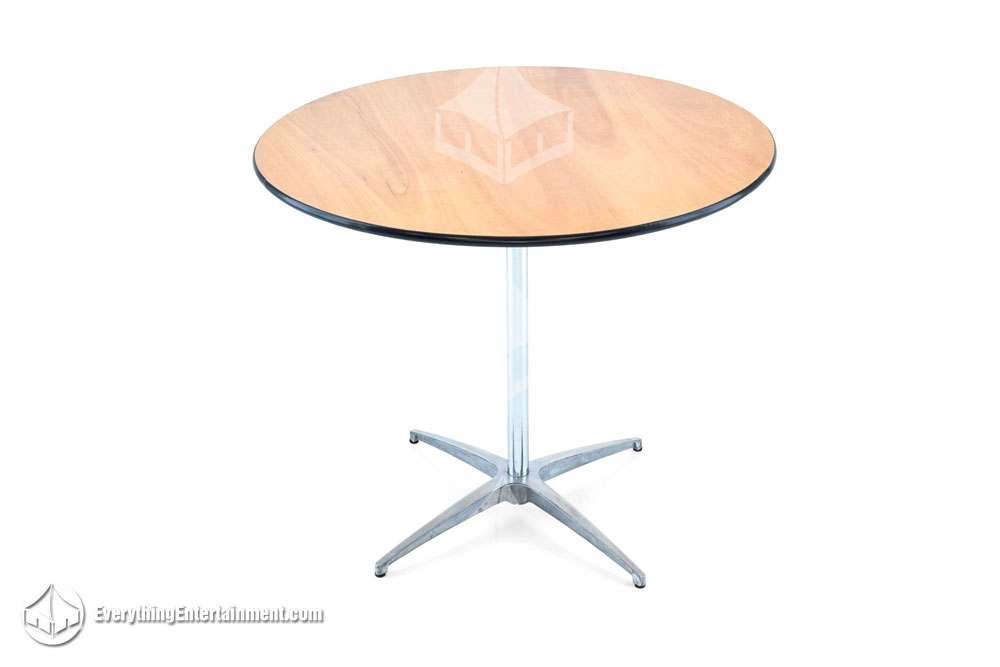 36 inch round cocktail table on white background
