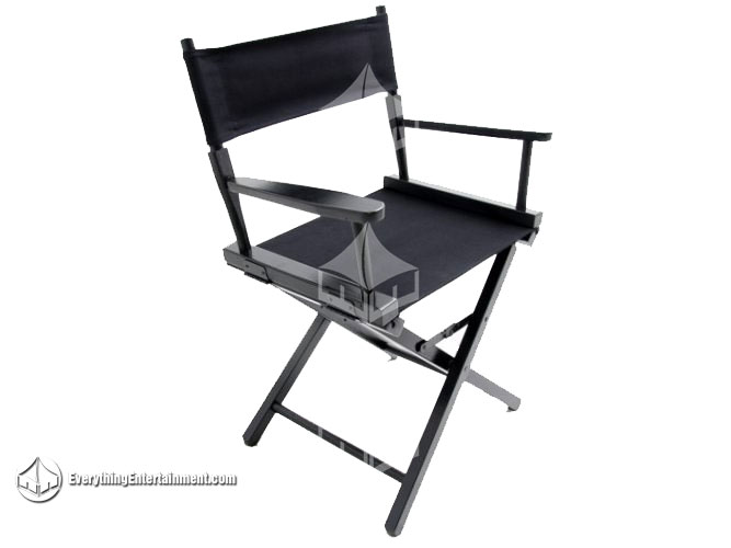 Short Black Director chair on white background
